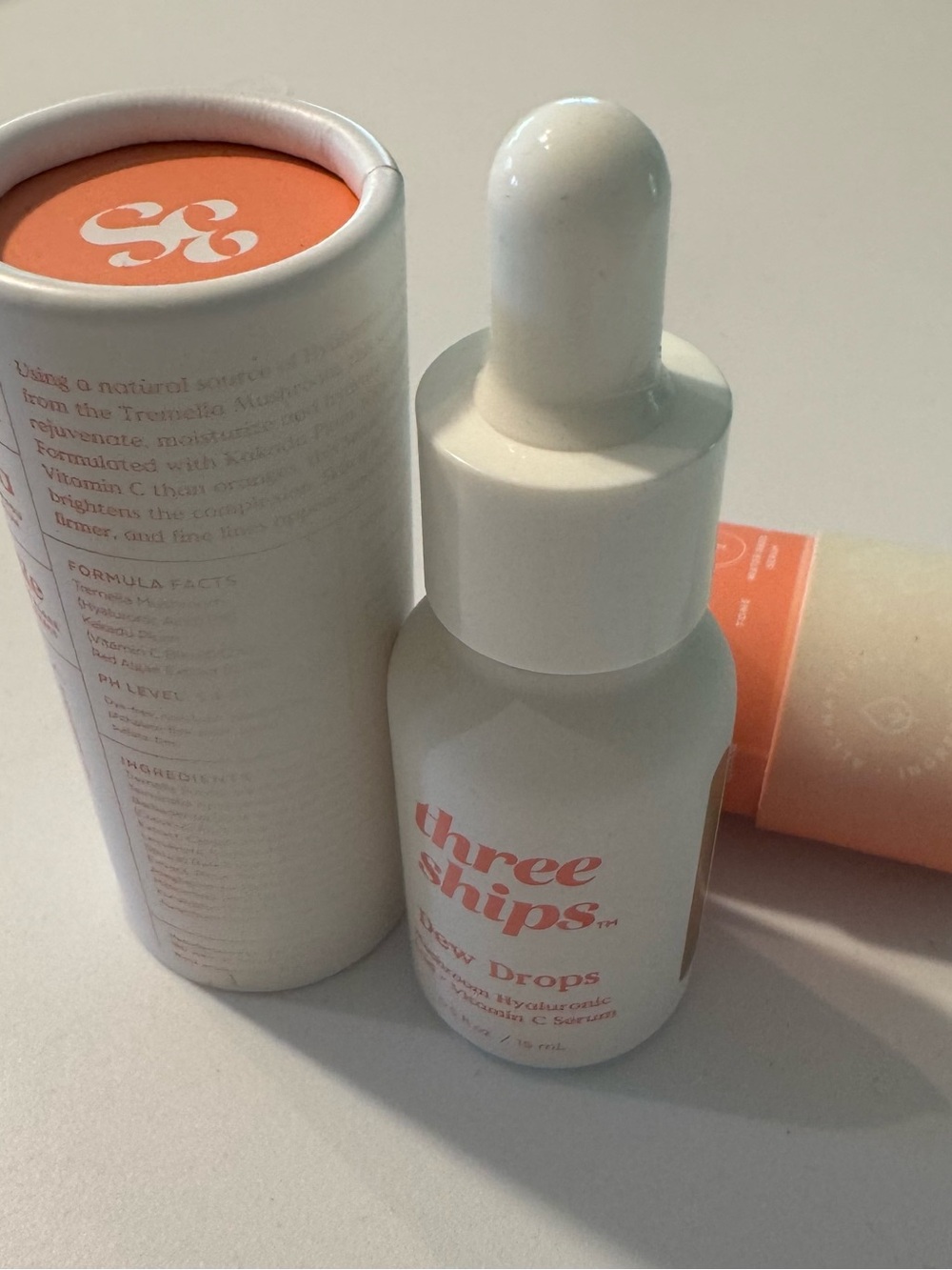 Three Ships Dew Drops Hydrating Serum - White with Peach Label